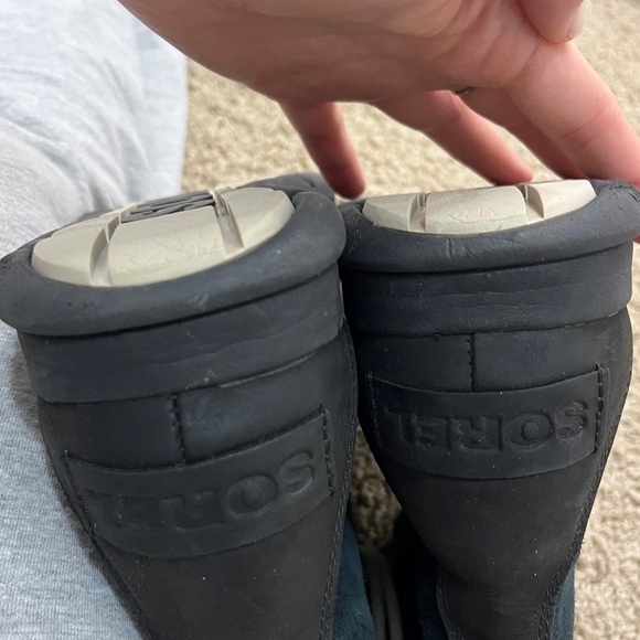 Sorel Explorer Joan Black/ Stone High Top leather boots sz 10 - Picture 16 of 16
